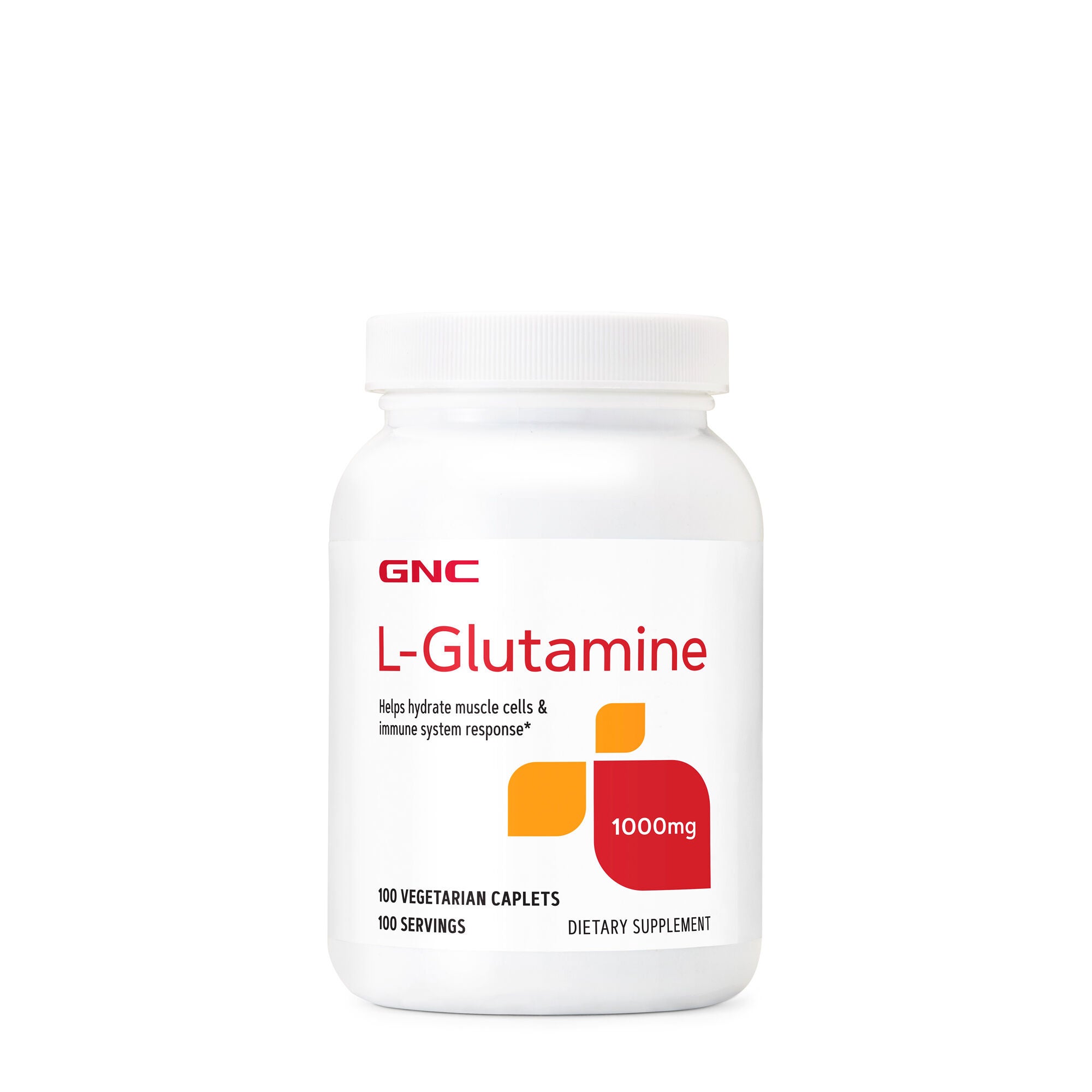 L-Glutamine 1000 mg - 100 Vegetarian Caplets (100 Servings) | GNC